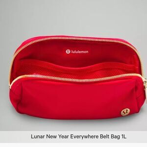 Lululemon everywhere belt bag lunar new year red with gold hardware NWT